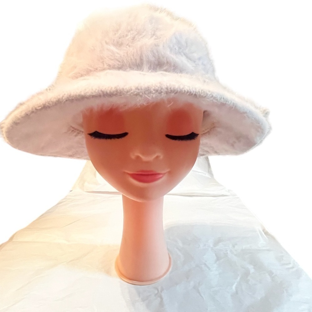 St Michael Grey Rabbit Fur Blend Bucket Hat Made in the UK OSFM